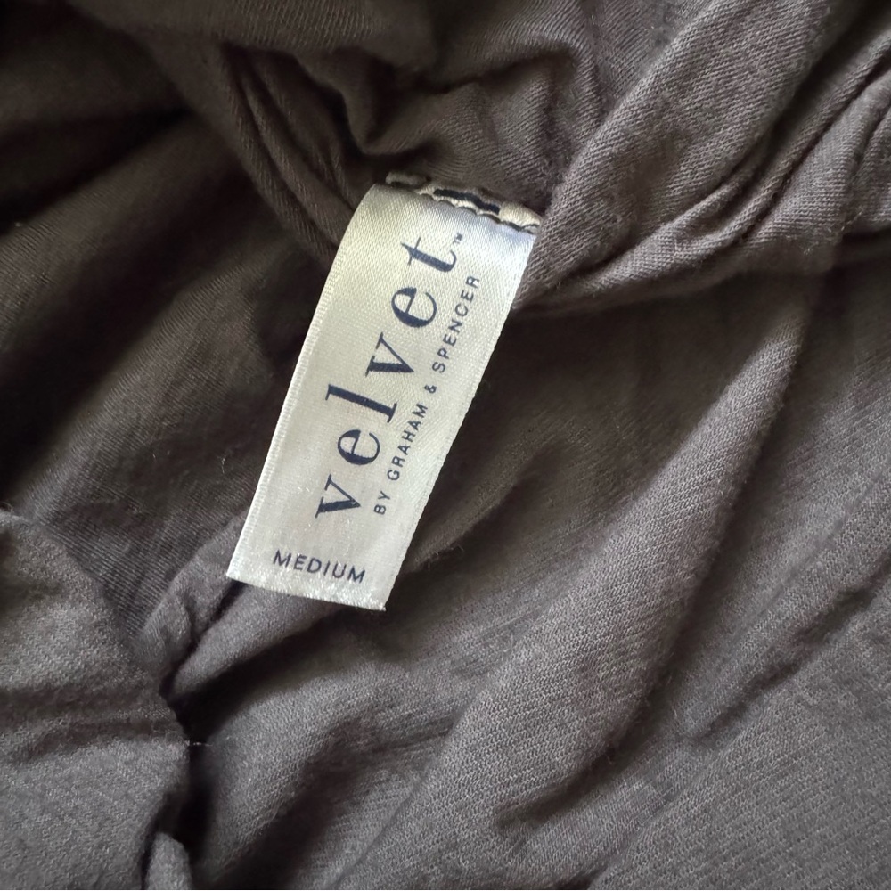 Velvet Gray Ruched Top - Picture 3 of 4